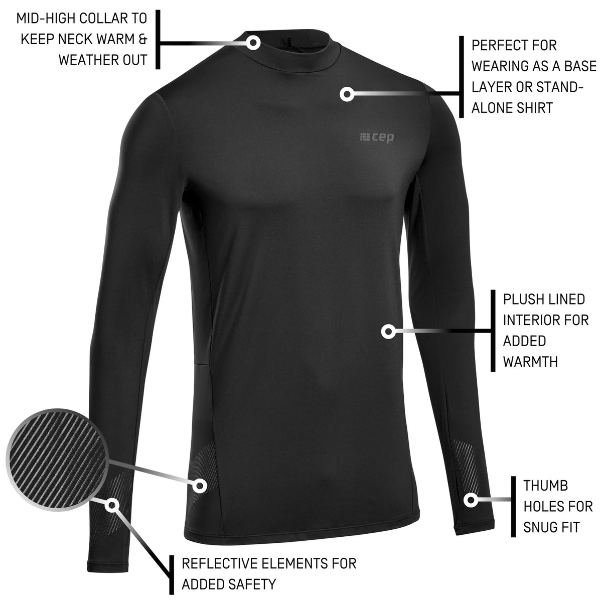 CEP Cold Weather Long Sleeve Shirt, v2 Men's Black product image