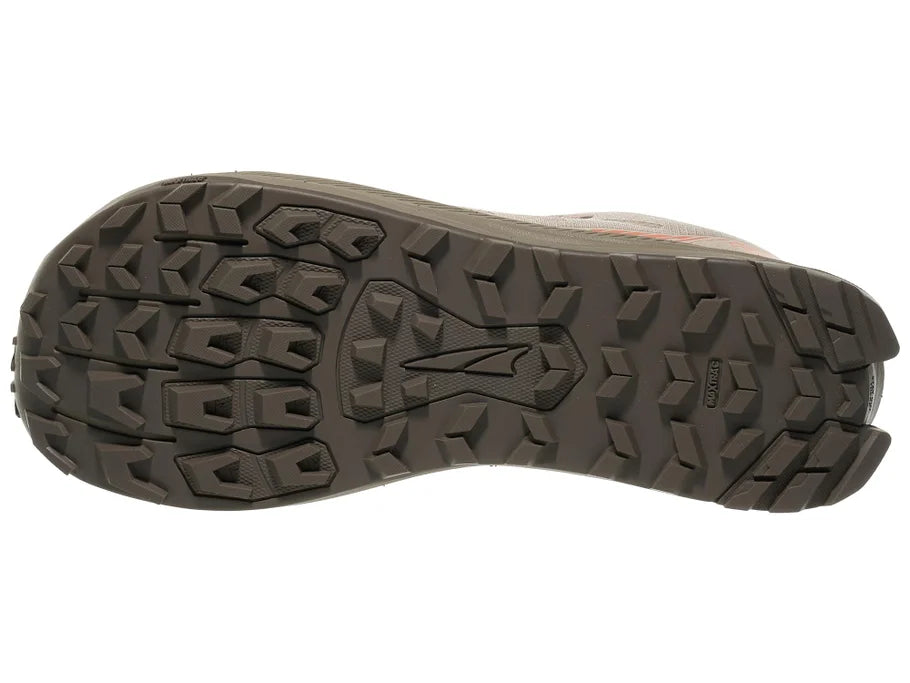 Men's Altra Lone Peak 9 in Tan, outsole view.