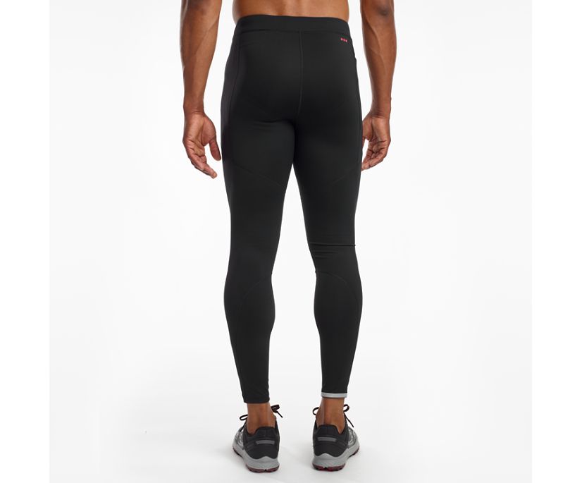 Men's Saucony Bell Lap Tights. Black. Rear view.