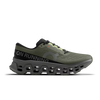 Men's On Running. Cloudmonster 3. Dark Green upper. Dark Grey midsole. Lateral view.