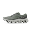 Men's On Running. Cloudmonster 3. Grey upper. Off White midsole. Medial view.