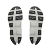 Men's On Running. Cloudmonster 3. Grey upper. Off White midsole. Bottom view.