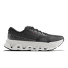 Men's On Running. Cloudmonster 3 Hyper. Black upper. White midsole. Lateral view.