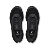 Men's On Running Cloudrunner 3. Black upper. Black midsole. Top view.