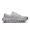 Men's On Running Cloudrunner 3. Light Grey upper. White midsole. Lateral view.
