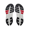 Men's On Running Cloudrunner 3. White upper. White midsole. Bottom view.