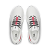 Men's On Running Cloudrunner 3. White upper. White midsole. Top view.