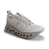 Women's On Running. Cloudsurfer Max. Light Grey upper. Grey midsole. Lateral view.