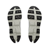 Women's On Running. Cloudmonster 3. Navy upper. Off White midsole. Bottom view.
