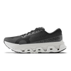 Women's On Running. Cloudmonster 3 Hyper. Black upper. White midsole. Medial view.
