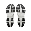 Women's On Running. Cloudmonster 3 Hyper. Black upper. White midsole. Bottom view.