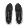 Women's On Running. Cloudmonster 3 Hyper. Black upper. White midsole. Top view.