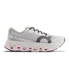 Women's On Running. Cloudmonster 3 Hyper. White upper. White midsole. Lateral view.