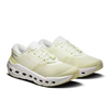 Women's On Running Cloudrunner 3. Light Yellow upper. White midsole. Lateral view.
