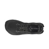 Women's Alra Lone Peak 9. Black upper. Black midsole. Top view.