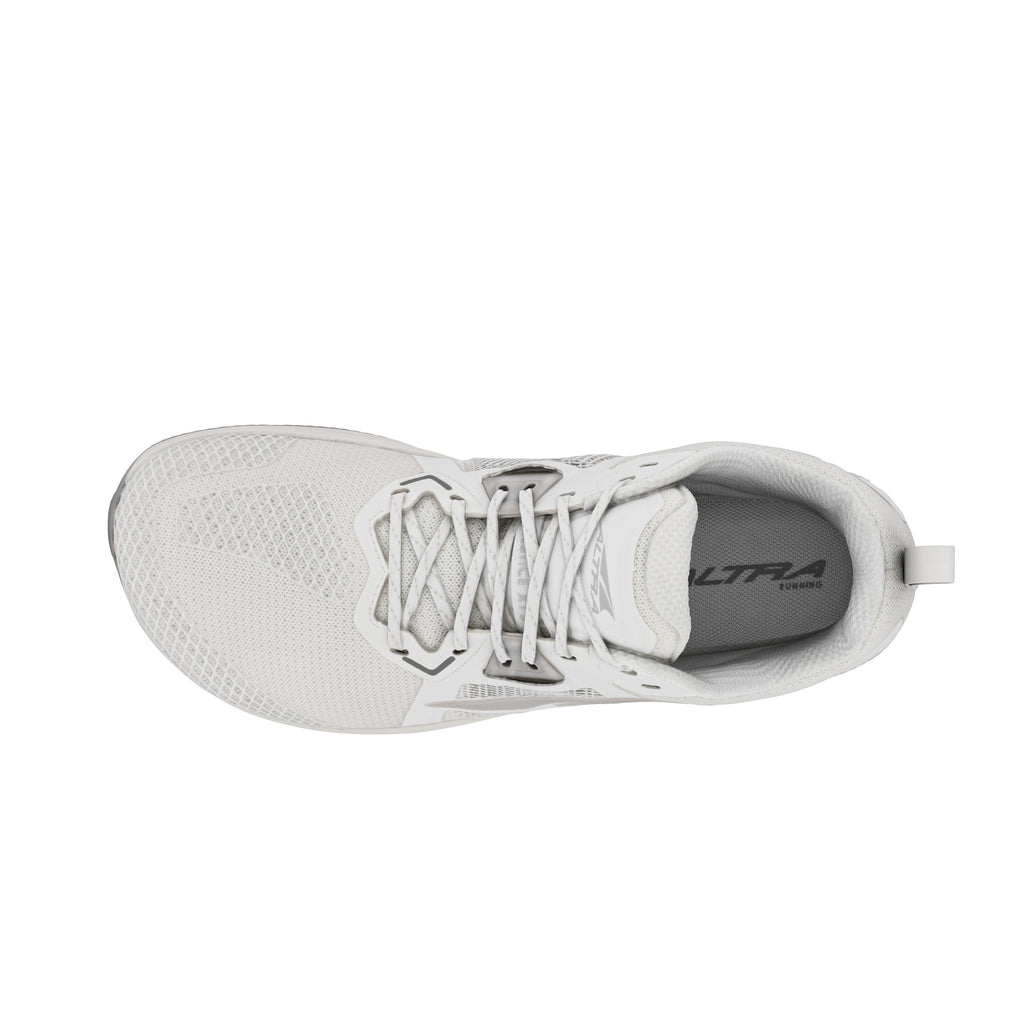 Women's Altra Solstice XT 3. White upper. White midsole. Top view.