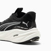 Black and white running shoe with Puma logo on a white background