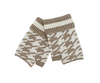 white and camel houndstooth pattern fingerless glove
