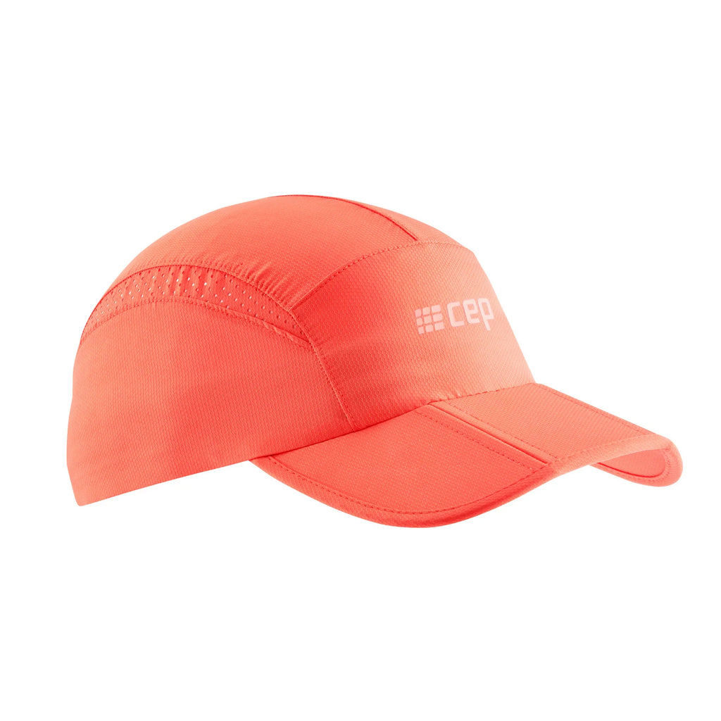 CEP Run Cap. Coral. Lateral view.