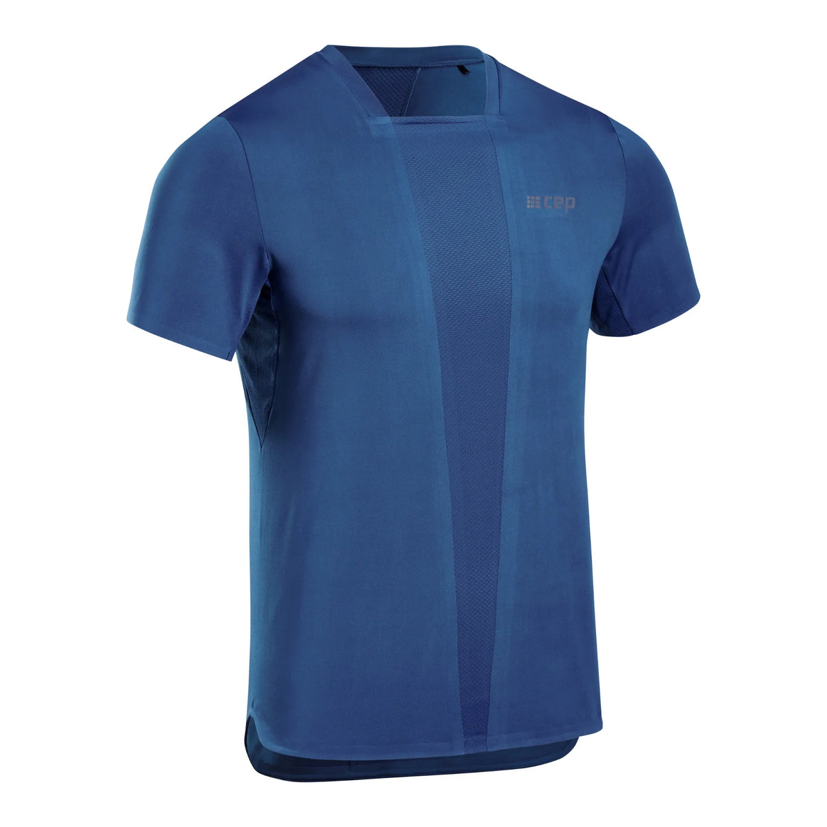 Men's CEP Run Shirt. Blue. Front view.