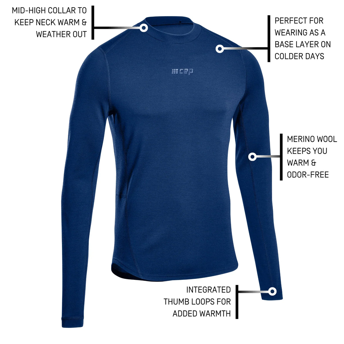 CEP Cold Weather Merino Long Sleeve Men's Blue