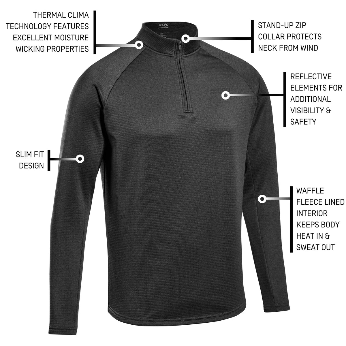 CEP Men's Cold Weather Quarter Zip Black