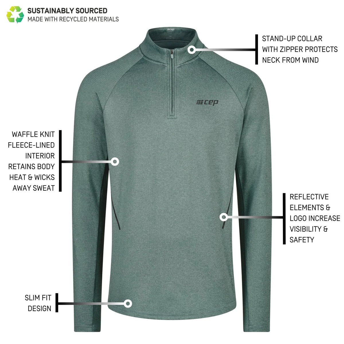 CEP Men's Cold Weather Quarter Zip Blue/Grey