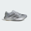 Men's Adidas Adizero EVO SL. Silver upper. Silver midsole. Lateral view.