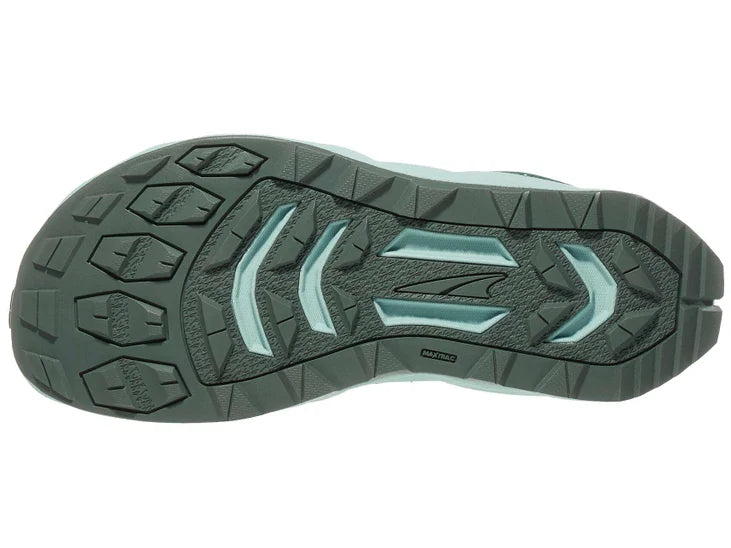 Men's Altra Superior 6. Dark green upper. Grey midsole. Bottom view.