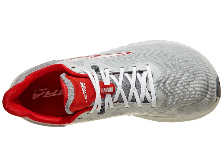 Men's Altra Torin 7. Grey upper. White midsole. Top view.