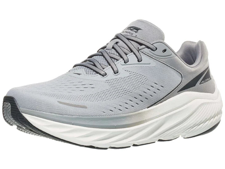Men's Altra Via Olympus 2. Grey upper. White midsole. Lateral view.