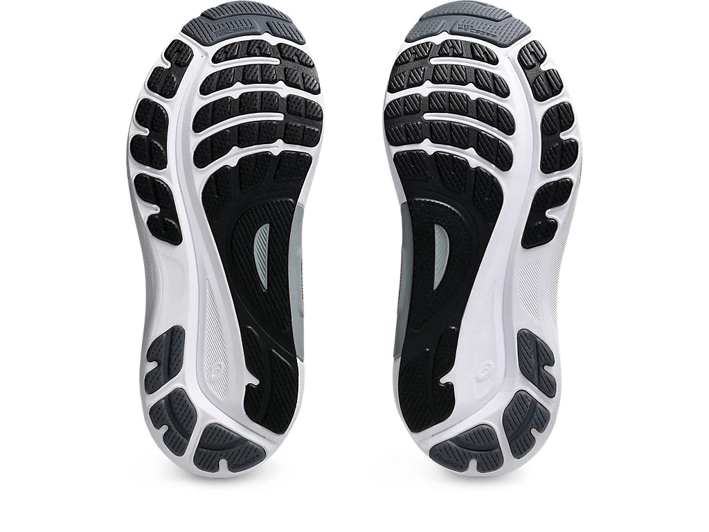 Men's Asics Gel-Kayano 31. Black upper. White midsole. Bottom view.