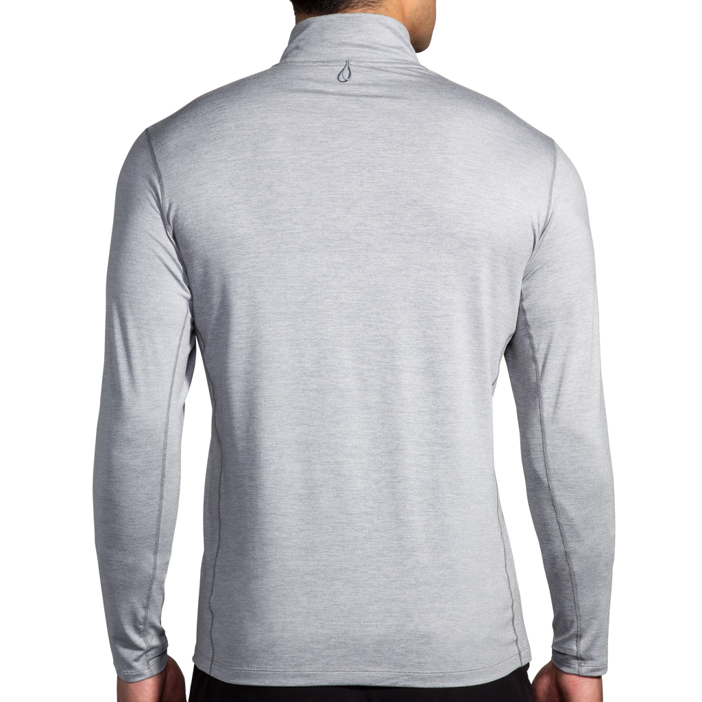 Men's Brooks Dash 1/2 Zip 2.0. Grey. Rear view.