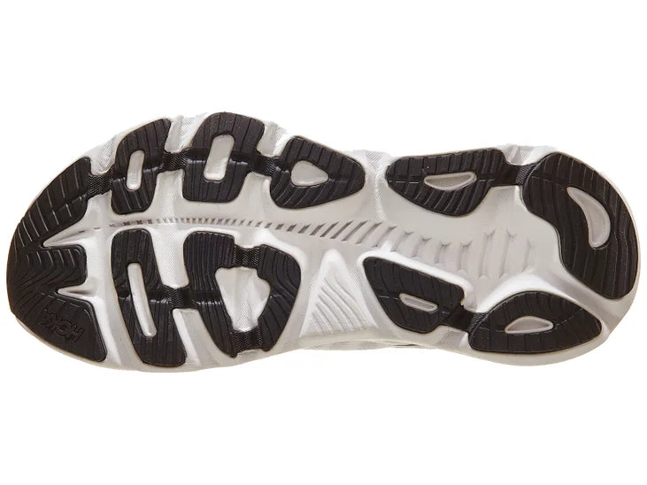 Men's Hoka Gaviota 5. Off white upper. White midsole. Bottom view.