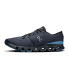 Men's On Cloud X 4. Navy upper. Navy midsole. Medial view.