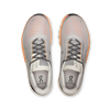 Men's On Cloudmonster 2. Cream and orange upper. Cream and orange midsole. Top view.