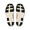 Men's On Cloudmonster 2. Cream and orange upper. Cream and orange midsole. Bottom view.