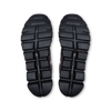 Men's On Cloud 6 WP. Black upper. Black midsole. Bottom view.