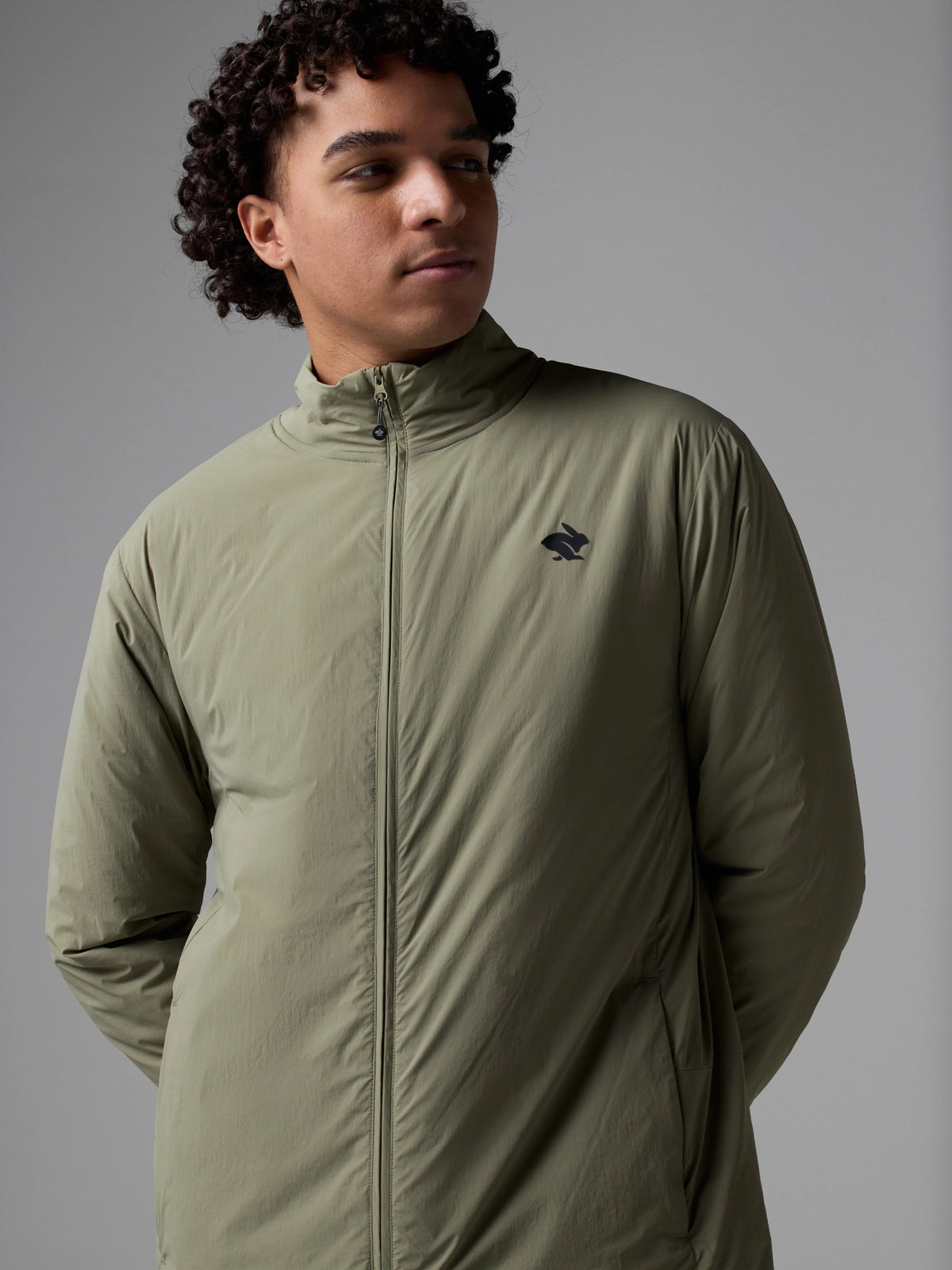 Men's rabbit Warm Up n' Go Jacket. Light Brown.