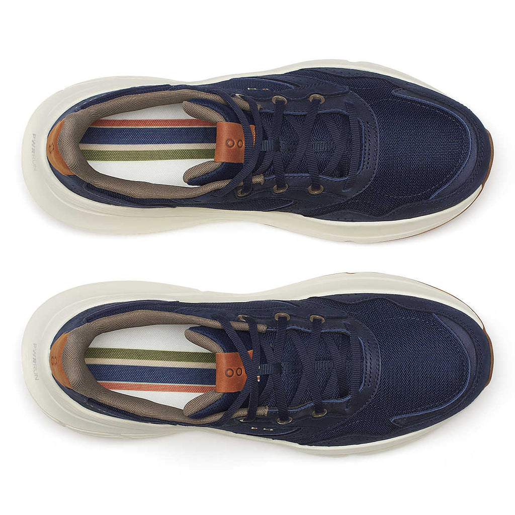 Mens Saucony Guide Metro. Navy upper. White midsole. Navy Laces. Top view.