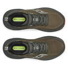 Men's Saucony Guide TR. Brown upper. Green midsole. Top view.