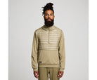Men's Saucony Solstice Oysterpuff Hoody. Light Tan. Front view.