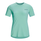 Women's CEP Run Shirt Short Sleeve. Light Blue. Front view.