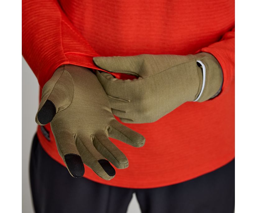 Unisex Saucony Solstice Convertible Mitt. Tan/Brown.