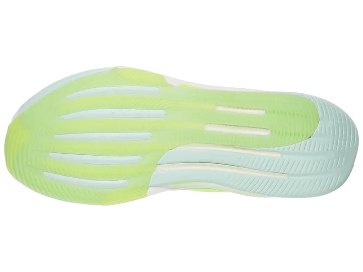 Women's Adidas Supernova Prima. Light Blue upper. White midsole. Bottom view.