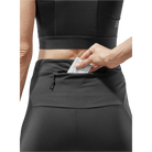 CEP Cold Weather Tights Womens. Black. Back view showing zipper pocket in waist band.