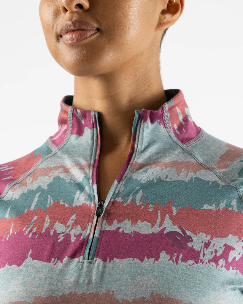 Women's rabbit EZ Zip 2.0. Multicolored pattern. Front closeup.