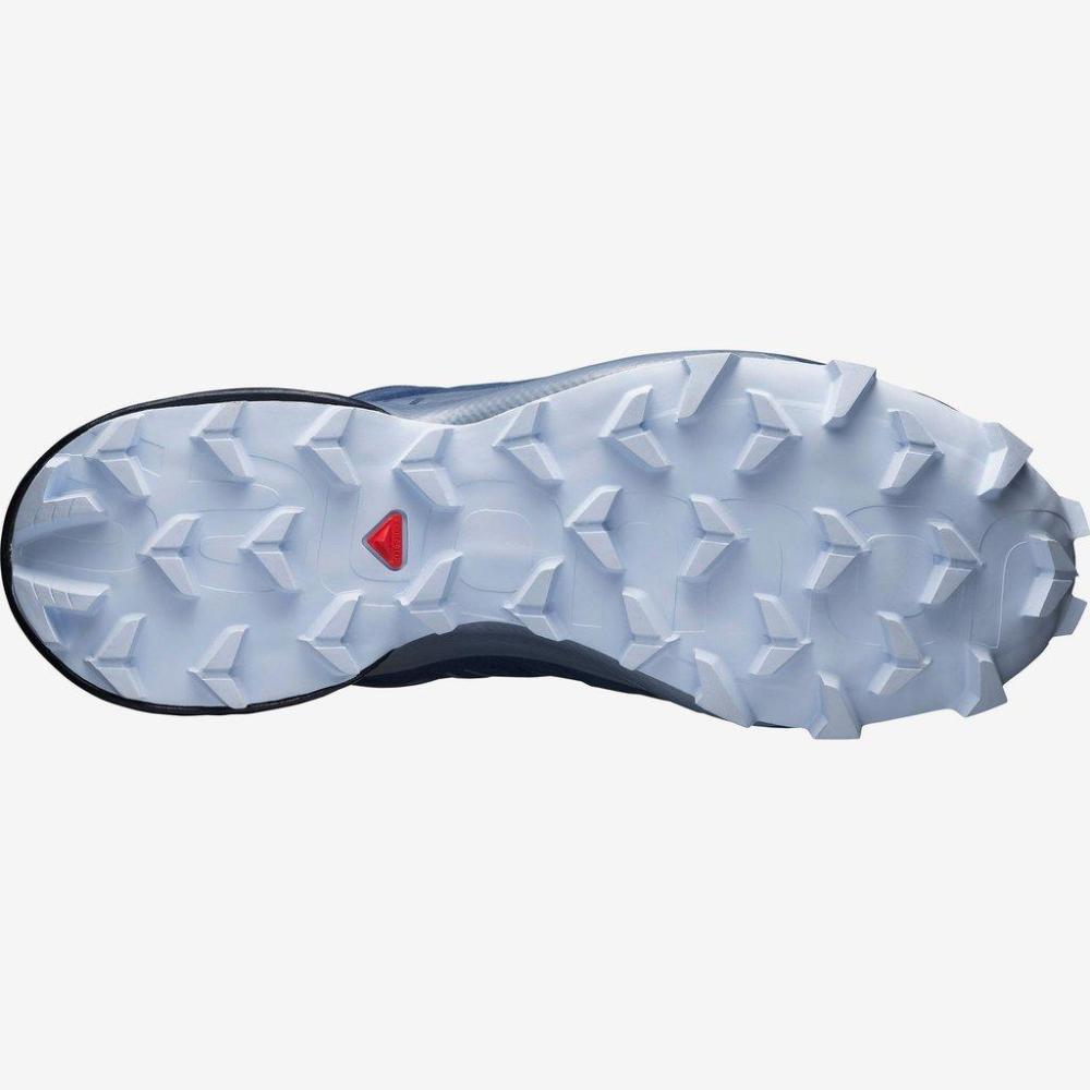 Salomon | Women's Speedcross 5 | Trail Shoe | Blue/Grey | Bottom View