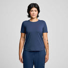 Women's Saucony Triumph Short Sleeve Navy front view
