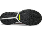 Women's Saucony Ultra Ridge GTX. Brown/Black upper. Grey midsole. Bottom view.
